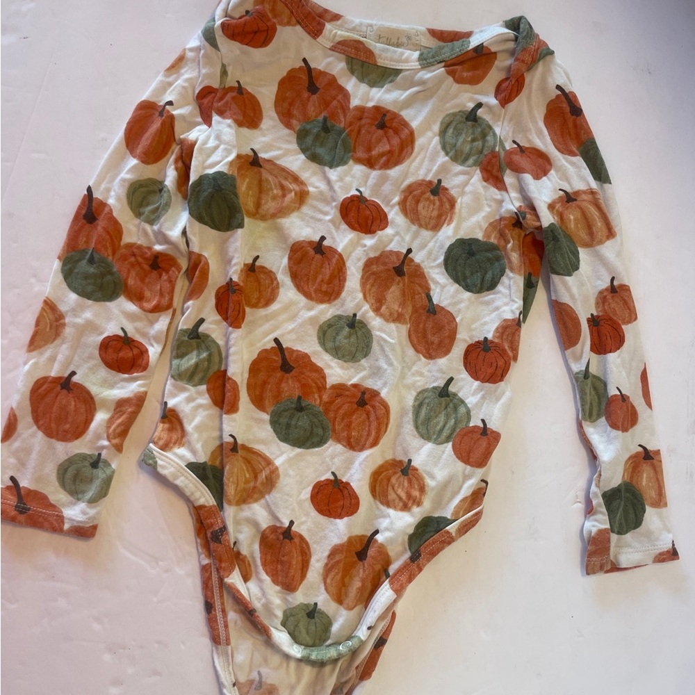 Pumpkin Print Long Sleeve Bodysuit